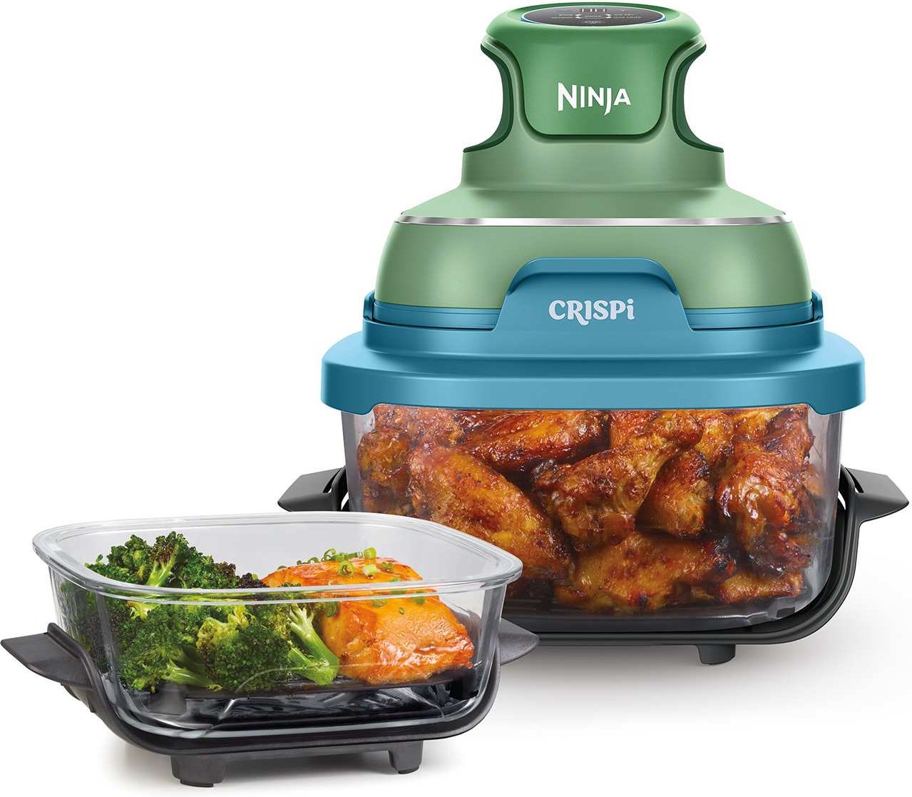 Ninja CRISPi 4-in-1 Tragbare Glas-Heißluftfritteuse Grün/Türkis - FN101EUGNBL