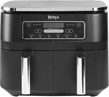 Ninja Heißluftfritteuse 7 6 Liter Dual Zone 2 Garzonen SYNC-Funktion schwarz AF300EU