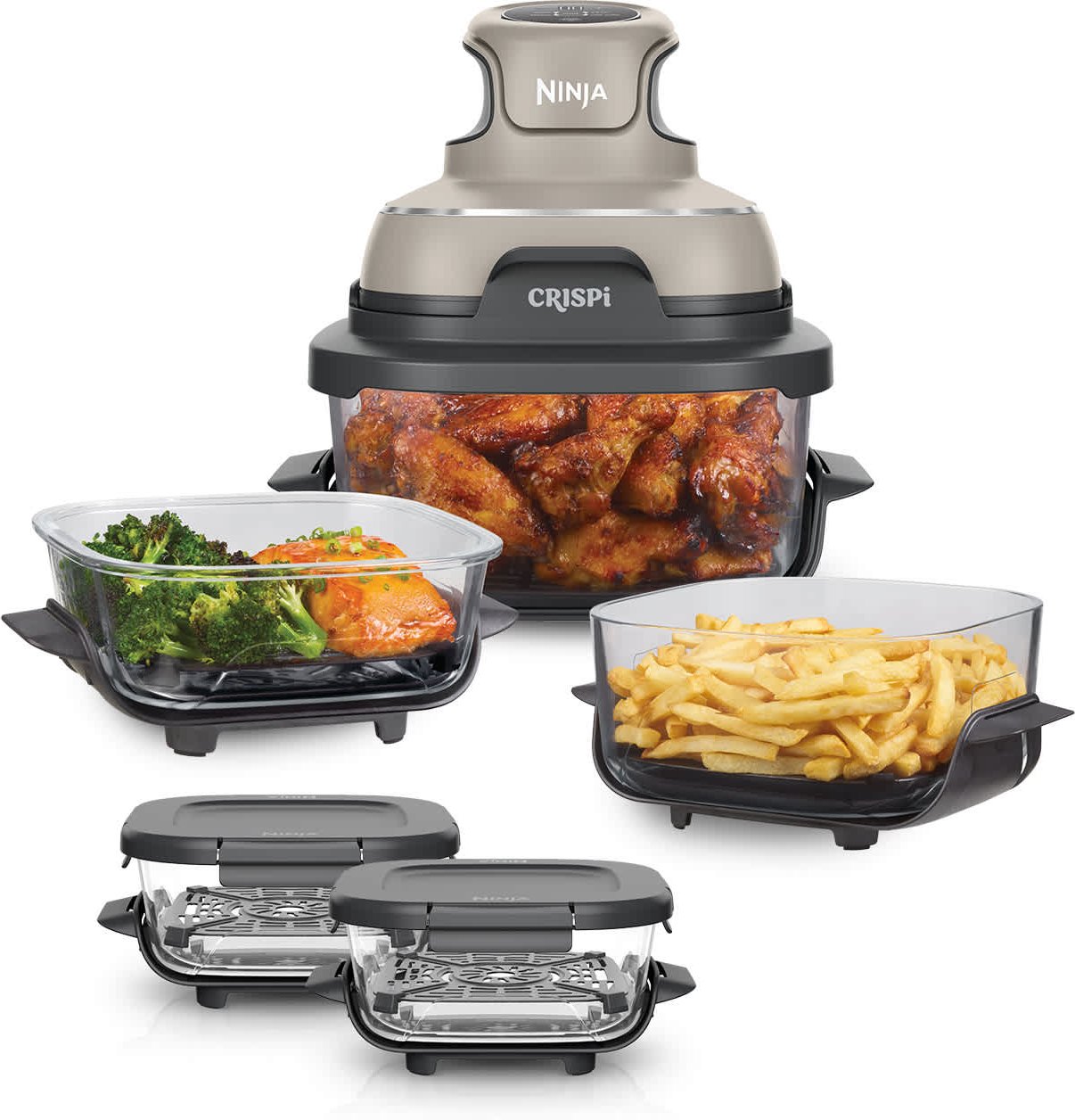 Ninja CRISPi Glas-Heißluftfritteuse - Flex Set - FN101EUSTBNDL2