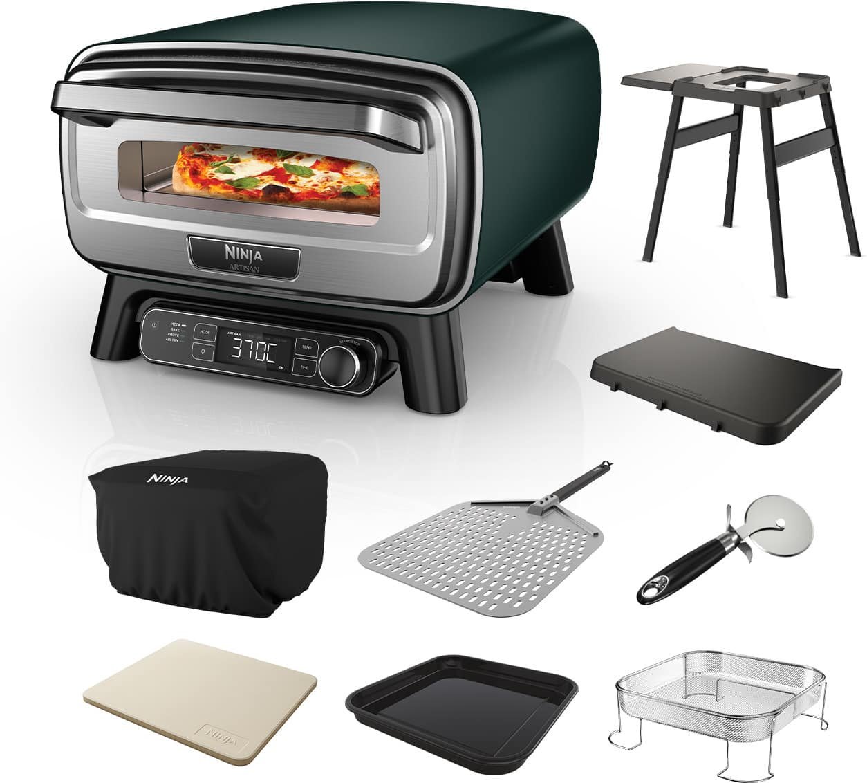 Ninja Woodfire Outdoor Ofen - Stand & Tisch -Set - MO201EUDBFEFBNDL