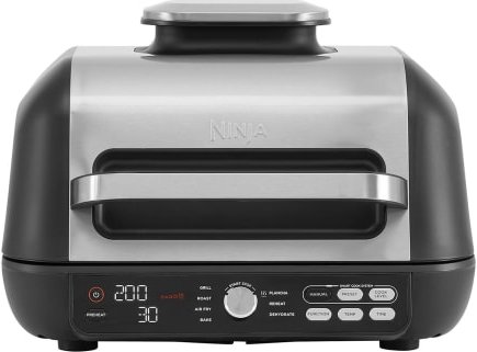 Ninja Grill & Heißluftfritteuse bis zu 260° 2 Grillplatten 7 Zubereitungsfunktionen edelstahl AG651EU