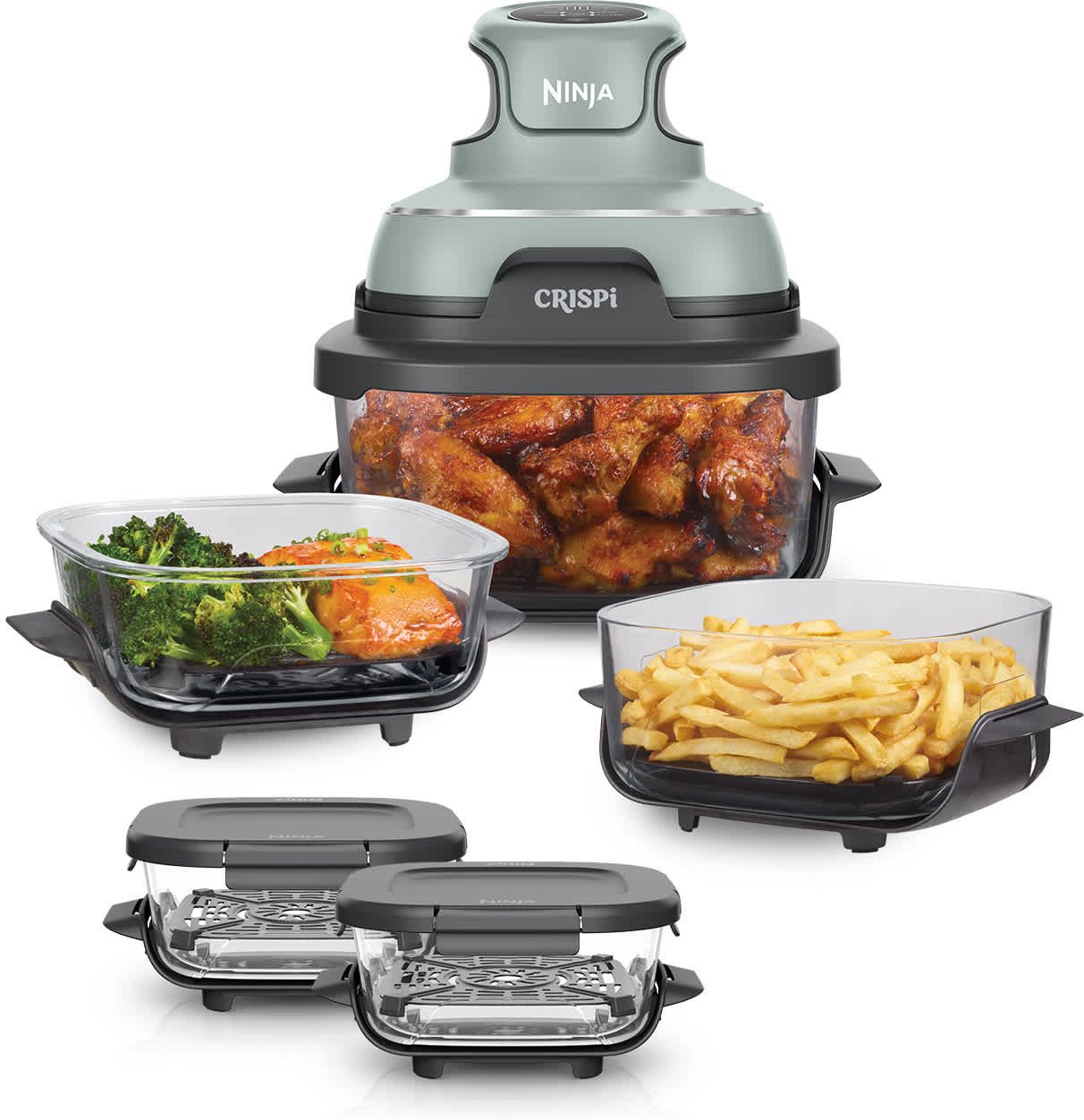 Ninja CRISPi Glas-Heißluftfritteuse - Flex Set - FN101EUSGBNDL2