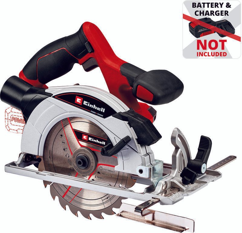 Einhell - Akku-Handkreissäge te-cs 18/165-1 Li-Solo Power X-Change (18 v, Li-Ion, Ø165 x Ø20 mm Sägeblatt, werkzeuglose ...