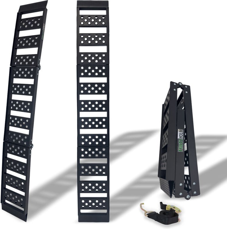 Baumarktplus - 1x trutzholm Auffahrrampe dreifach klappbar 199cm Traglast 272kg Alu schwarz Rampe Verladerampe