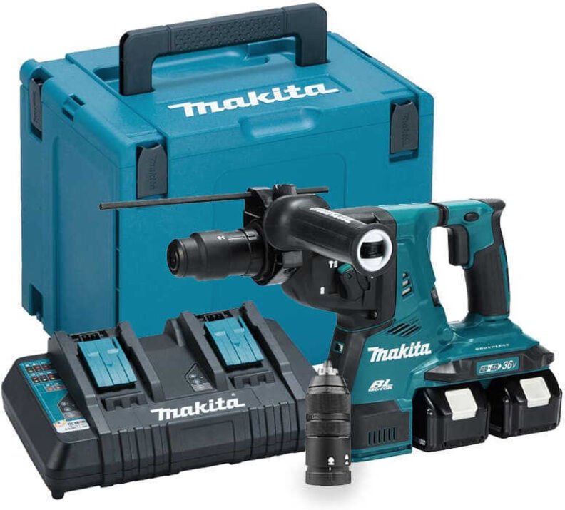Makita - Bohrhammer sds + 36V 2 x 18V Li-Ion 5 Ah 28 mm DHR281PT2J