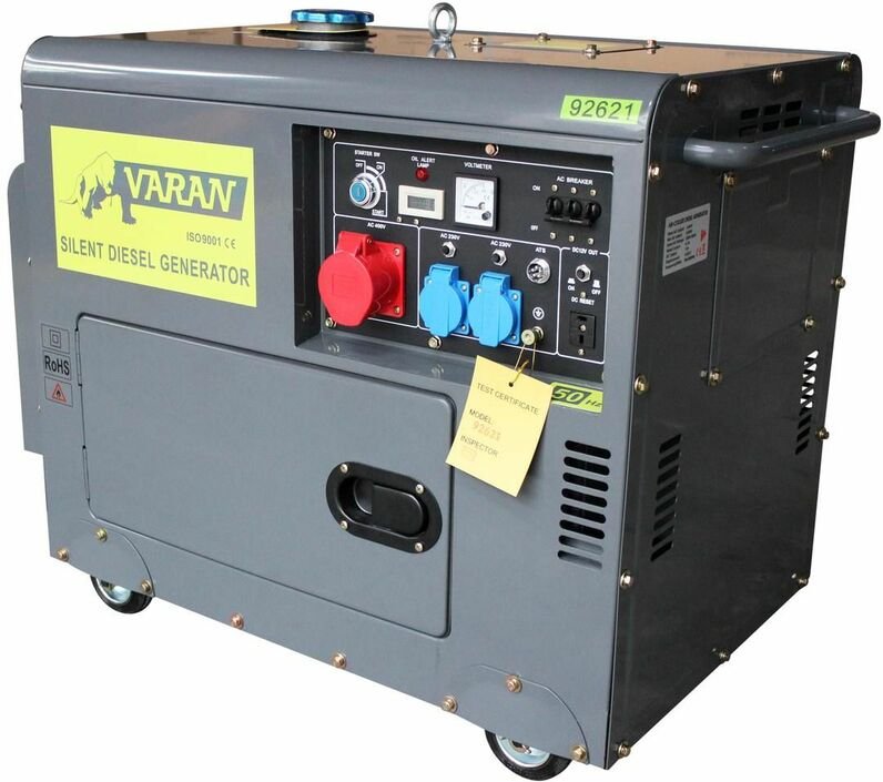 Varan Motors - 92621 NOTSTROMAGGREGAT GENERATOR STROMAGGREGAT SCHALLISOLIERT 5,5kVA 400V+230V DIESEL