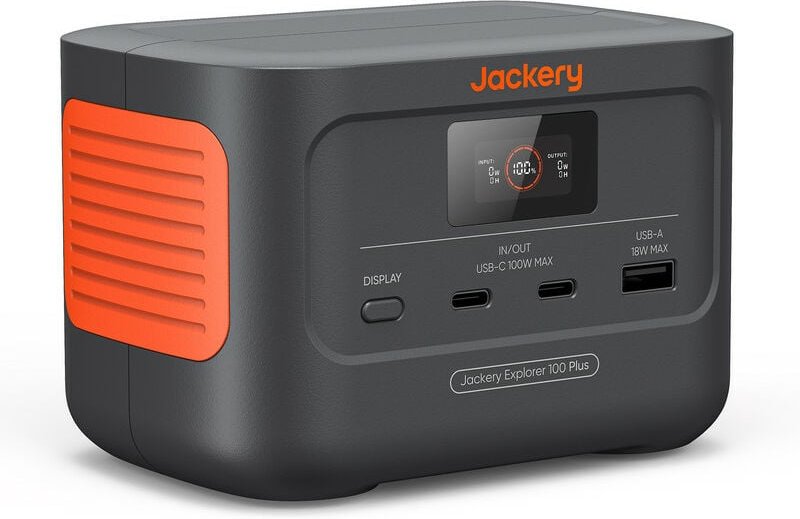 Jackery Explorer 100 Plus, 99 Wh Tragbare Powerstation mit LiFePO4 Akku mit 128 W Ausgang, handtellergroßer Back-up-Akku...