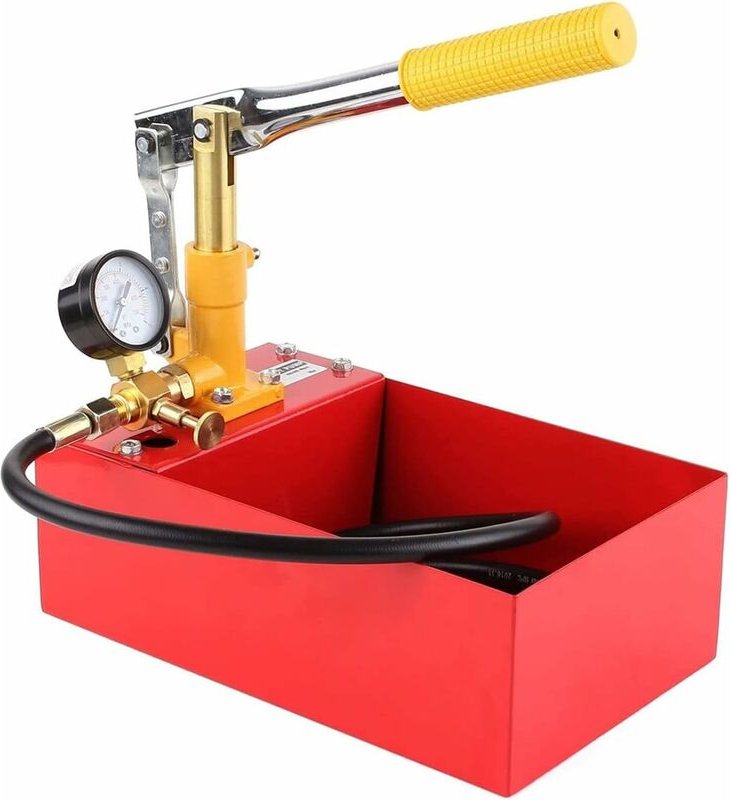 TLGREEN Abdrückpumpe Prüfpumpe Befüllpumpe Solar 5 Liter Füllpumpe Heizung 5 MPa Manuelle hydraulische Testpumpe 0-25 ba...