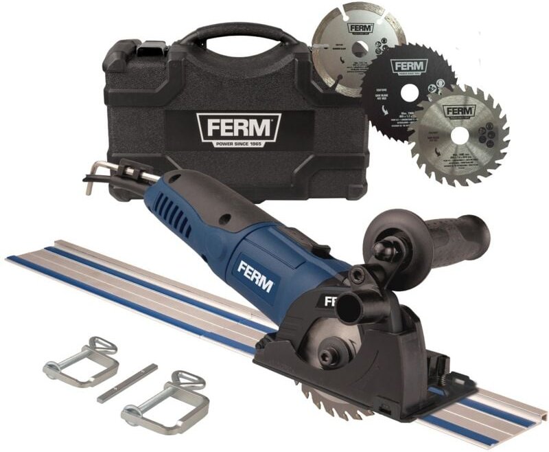 Präzisions-Kreissäge 500W - Variable Geschwindigkeit - Inklusive Führungsschienen, 3 Sägeblätter und Aufbewahrungskoffer...