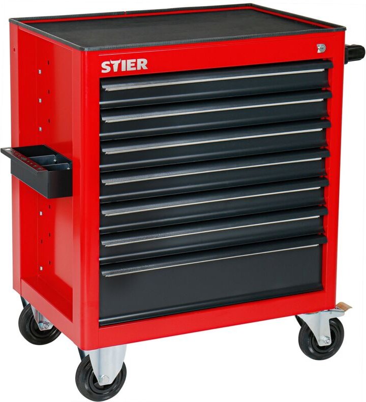 Werkstattwagen, unbestückt - leer, Werkzeugwagen, Montagewagen, mit kugelgelagerten Schubladenschienen, 7 Schubladen, Tr...