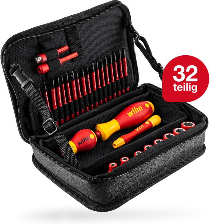 Elektriker Werkzeug Set slimVario® electric (43465) 32-tlg. i Bits + Steckschlüsselsätze + Schraubendrehergriffe i gemis...
