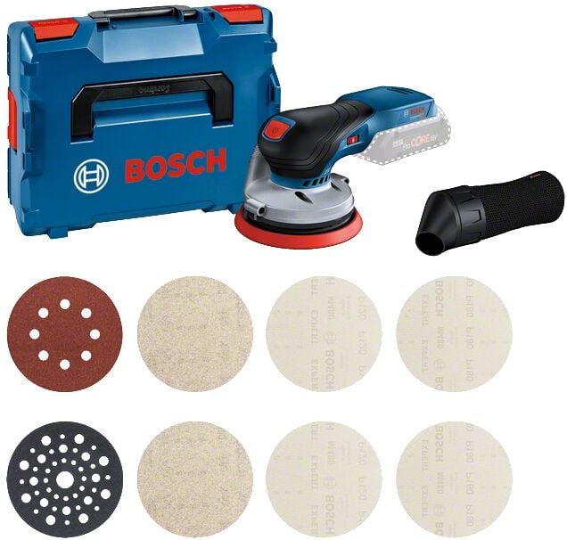 Akku Exzenterschleifer-Set gex 18V-125 + M480 Starter-Set ohne Akku und Lader in l-boxx - Bosch