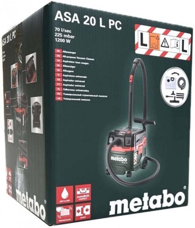 Allessauger asa 20 l pc, mit manueller Filterabreinigung, Karton - Metabo
