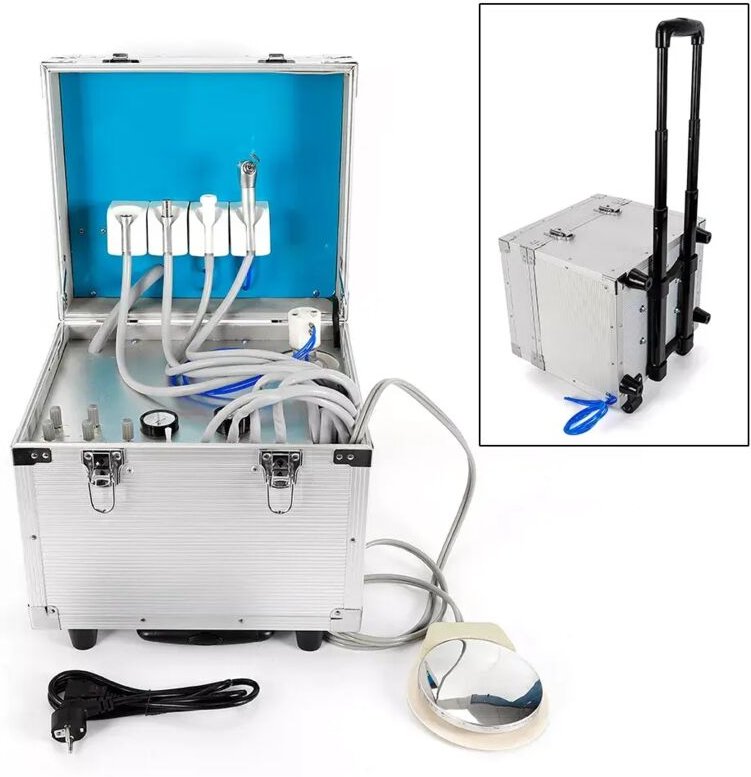 Tragbare Mobile Dentaleinheit Behandlungseinheit Dental Unit+ Luft Kompressor