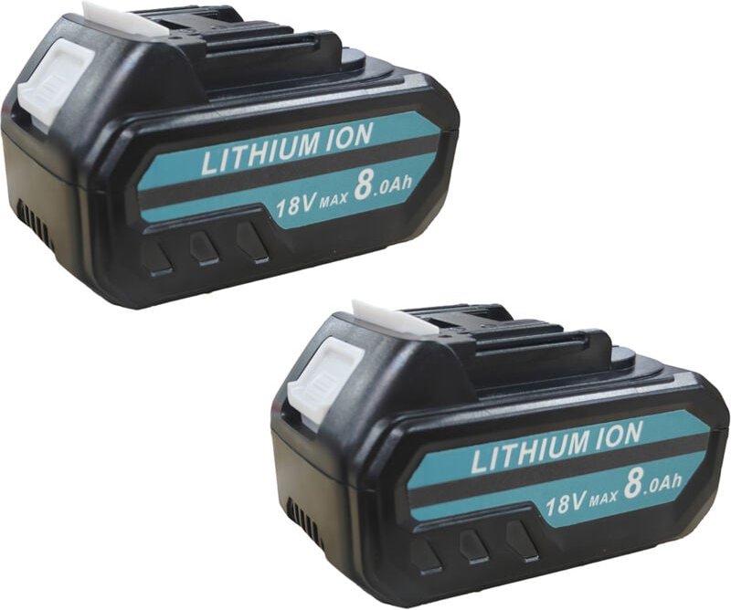Mawiron - 2 Stück 18V 8,0Ah Lithium-Ionen-Akku, Ersatzakku für Makita 18V Akku BL1860 BL1830B BL1840B LXT400 Li-Ion-Akku...