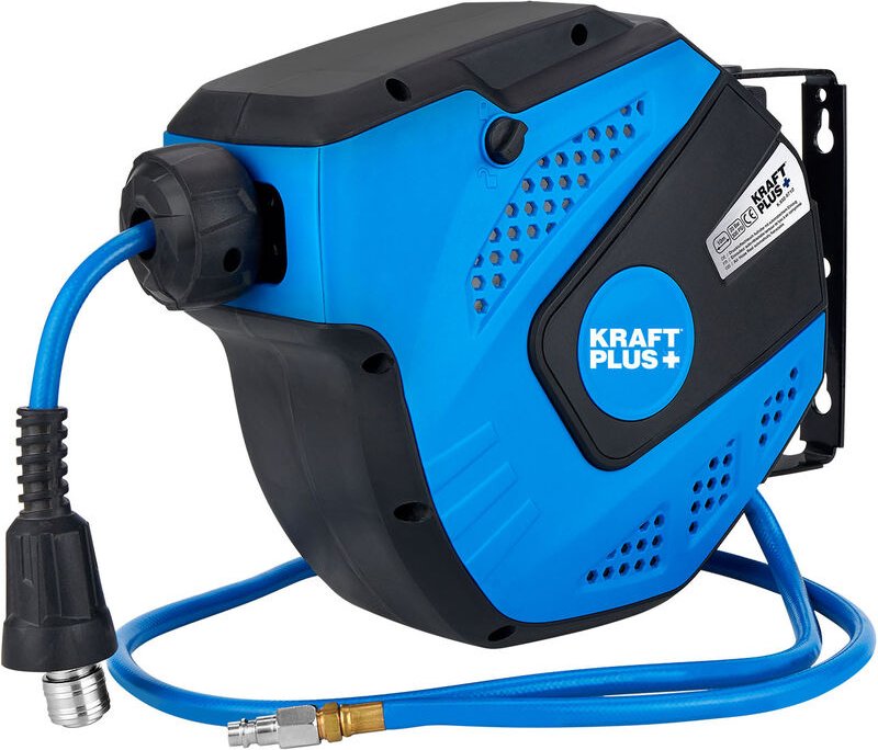 Kraftplus - K.932-9710 Druckluftschlauch Aufroller 10m automatisch 1/4' Schlauchtrommel Wandschlauchhalter Schlauchaufro...