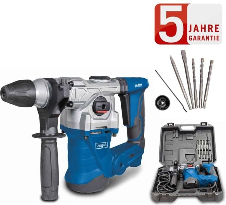 DH1300PLUS SDS-Plus Bohrhammer Schlaghammer 1250W 5J+ Zubehör - Scheppach