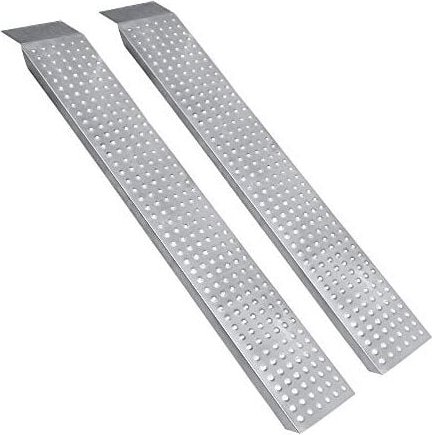 2X Auffahrrampe Stahl Laderampe Rampe, 135cm Verladerampen Max 400 kg Verladerampe Verladeschiene Verzinkter Stahl Antir...