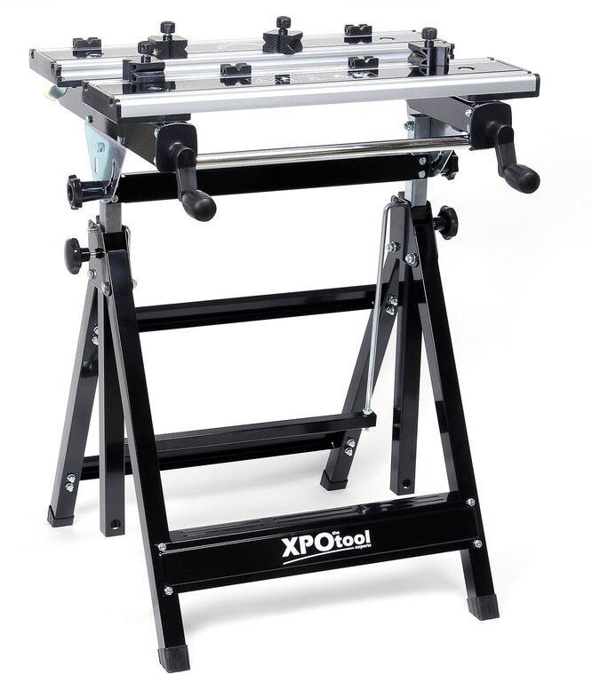 Wiltec Mobile Werkbank bis 100 kg Werktisch klappbar, Arbeitstisch höhenverstellbar 77 - 107 cm, Werkstatttisch mit eins...