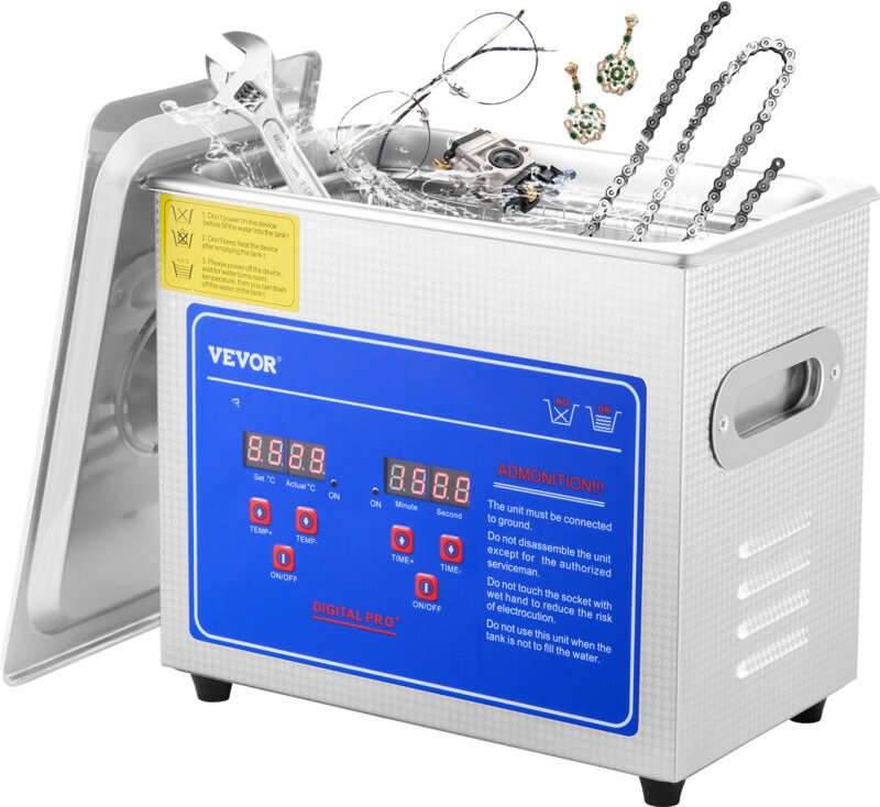 Professioneller Ultraschallreiniger, 2,85 l Ultraschall-Schmuckreiniger mit digitalem Timer und Heizung, Edelstahl-Indus...