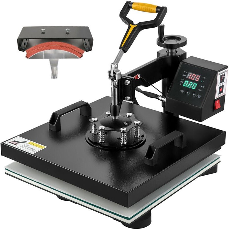 Mophorn 15x15 Inch / 38x38 cm Heat Press Maschine, 2IN1 Clamshell Sublimation Transfer Drucker, Teflon-Beschichtung, dig...
