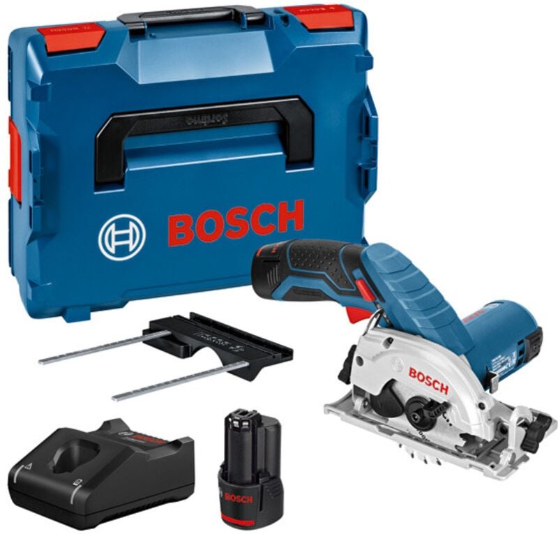 Bosch Akku-Kreissäge gks 12V-26, incl. 2x Akku gba 3 Ah, Schnellladegerät, Zubehör, l-boxx