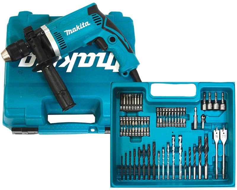 Schlagbohrmaschine Makita 710W + Zubehör-Set - HP1631KX3