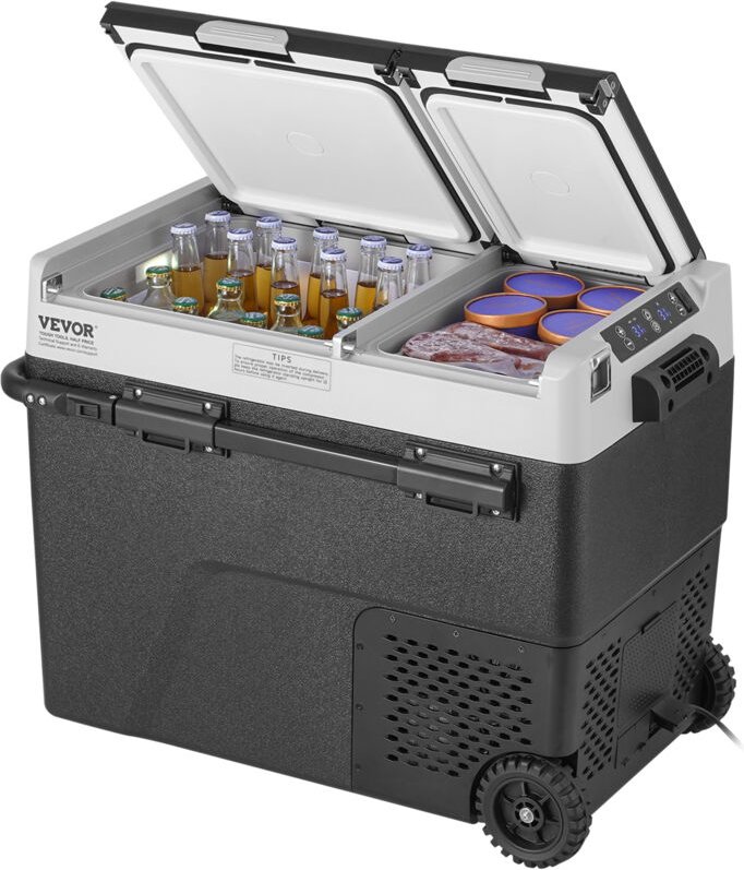 Tragbarer Autokühlschrank,12V-Autokühlschrank,58 l / 61,5 qt tragbarer Zweizonen-Gefrierschrank,-20 °C-20 °c einstellbar...