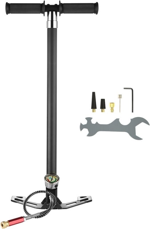 Mophorn - 4-stufige PCP-Handpumpe, 30 MPa 4500 psi Hochdruck-Luftgewehr-Füllpumpe, Edelstahl mit Öl-Feuchtigkeitsfilter-...