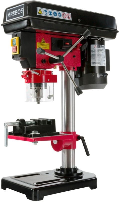 Arebos - Tischbohrmaschine 500W mit Laser und inklusive Schraubstock