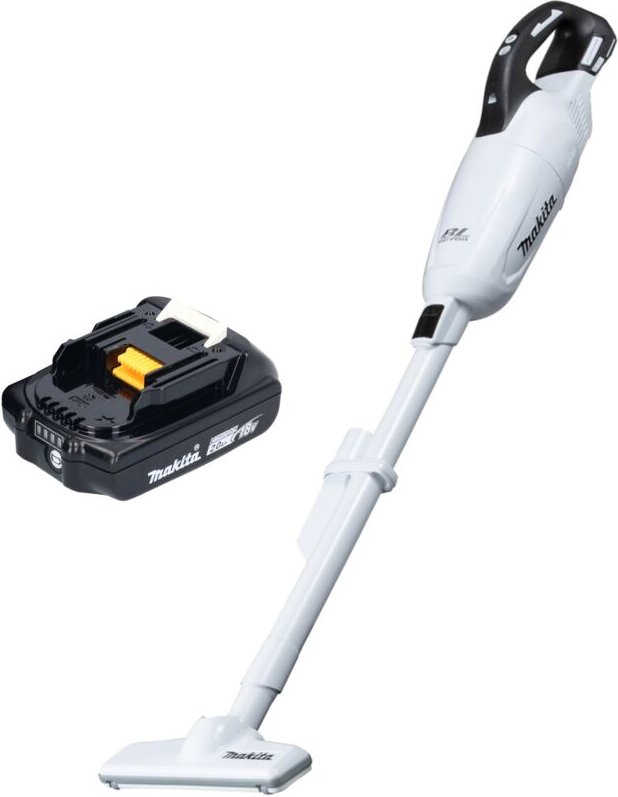 Makita DCL 281 FA1W Akku Staubsauger 18 V weiß Brushless + 1x Akku 2,0 Ah - ohne Ladegerät