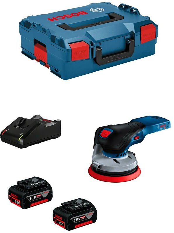 Exzenterschleifer BOSCH GEX 18V-125 (2 x 5,0 Ah + GAL18V-40 + L-Boxx 136)