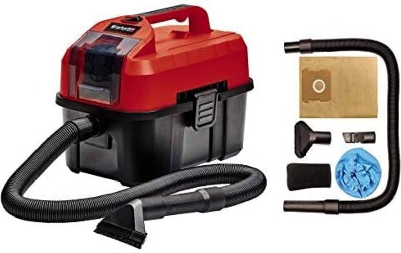 Akku-Nass-Trockensauger te-vc 18/10 Li-Solo Power X-Change (10 Liter Tank, inkl. 2 m-Schlauch, Fugen-/Bürstendüse + Pols...