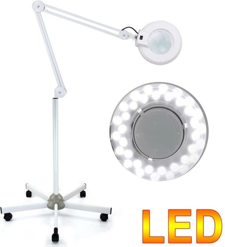8X Lupenlampe 120 LEDs 24W Kosmetikstudio Lupe Lampe Standleuchte Lupenleuchte