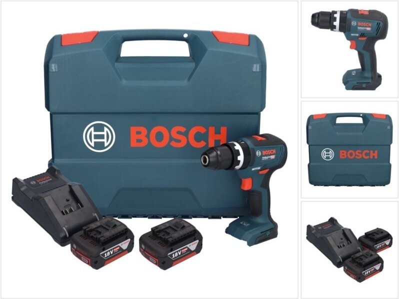 Bosch GSB 18V-55 Professional Akku Schlagbohrschrauber 18 V 55 Nm Brushless + 2x Akku 5,0 Ah + Ladegerät + Koffer