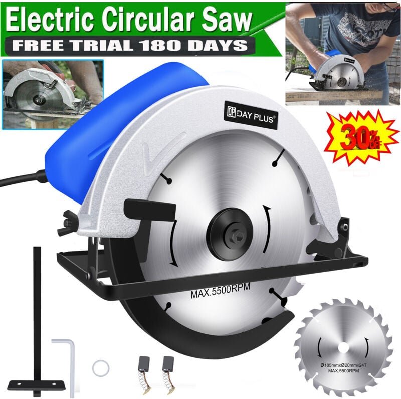 Dayplus - 3600W Handkreissäge Kreissäge Sägeblatt 185mm Säge Schnitttiefe Sägen