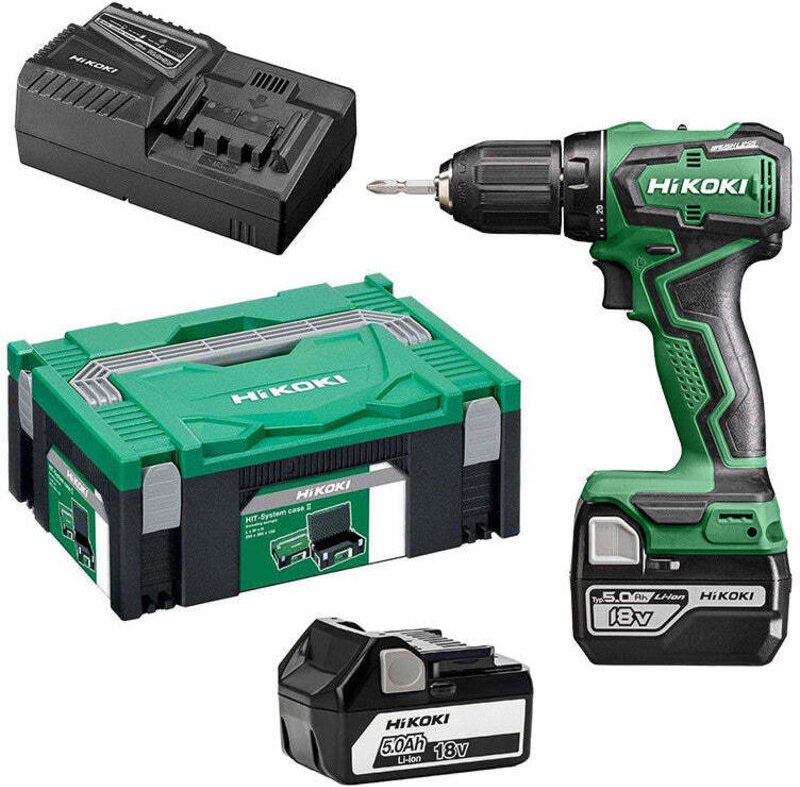 18V Li-Ion Bohrschrauber (2x5,0 Ah) in hit case Hikoki DS18DDWPZ