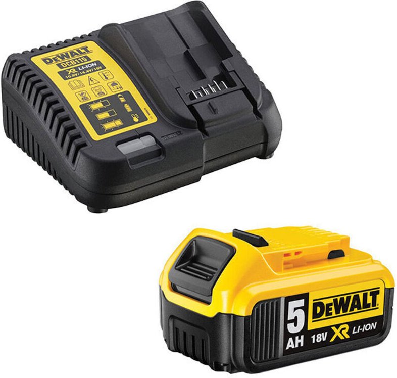 Dewalt - 18V xr Li-Ion Energie-Paket (1x 5.0 ah) mit Schnellladegerät DCB184DCB115