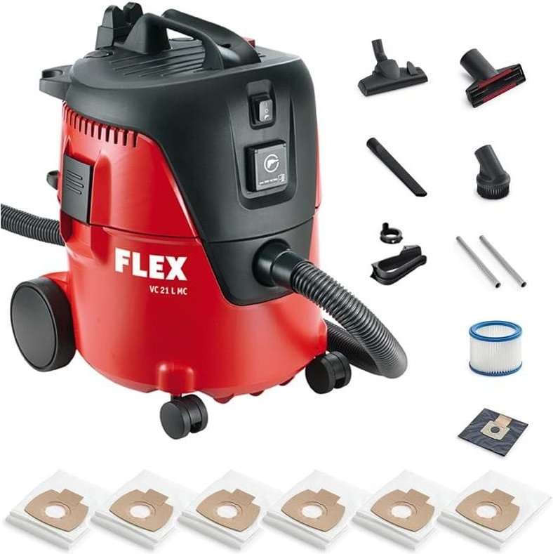 Staubsauger Industriesauger vc 21 l mc 405418 inkl. 6 Filtersäcke + Zubehör - Flex