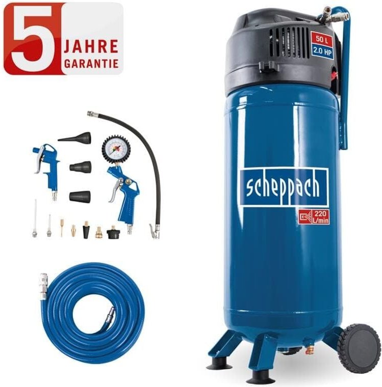 Scheppach - Druckluft Kompressor 50L Luftkompressor 10bar 2PS stehend HC51V