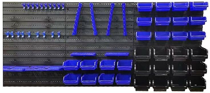 Thumbnail - Stapelboxen Wandregal 66 teilig Werkzeugaufbewahrung Werkstattregal Lochwand