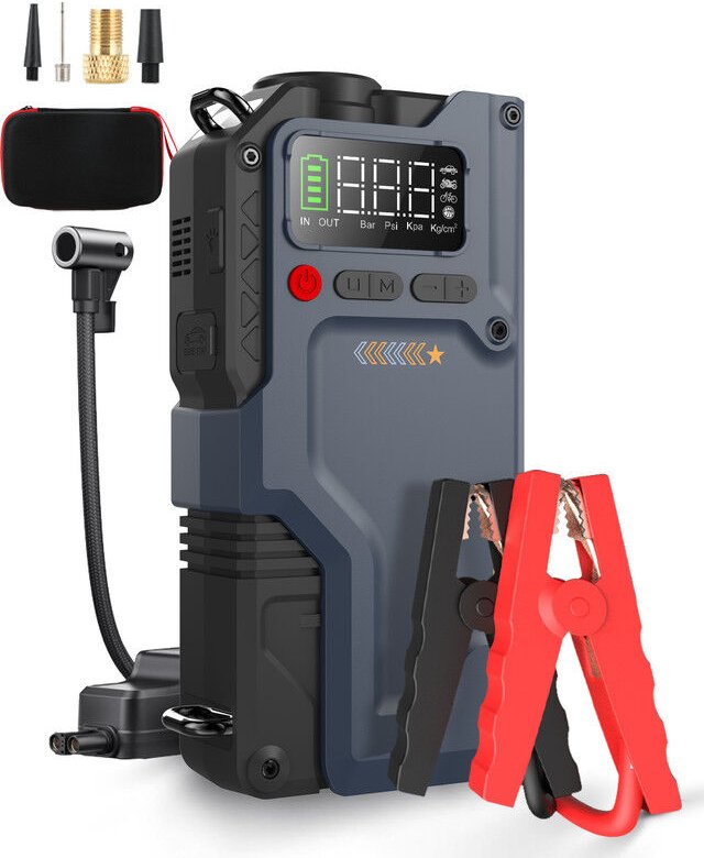 Starthilfe Powerbank 6000A Spitzenstrom Tragbare 12V Auto Starthilfe für 8.5L Benzin und 7.0L Dieselmotor Starthilfegerä...