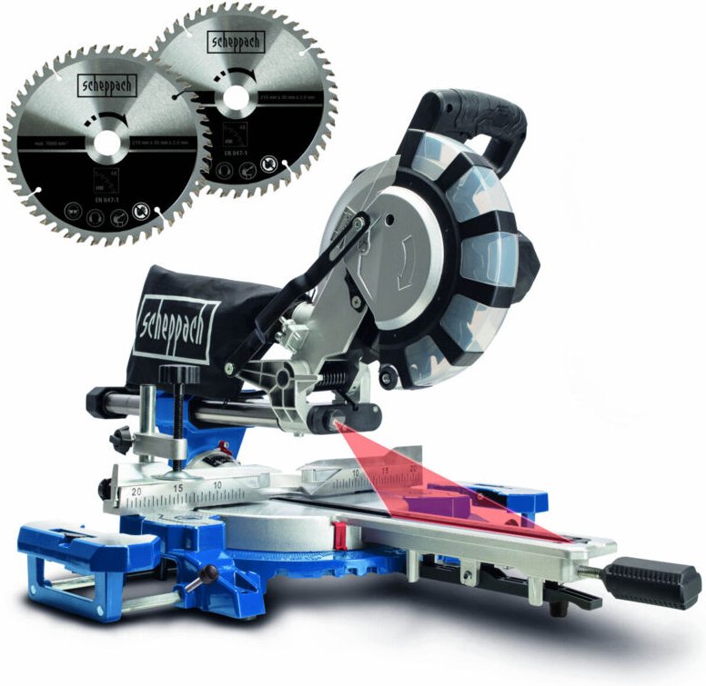 Scheppach - Kapp und Gehrungssäge HM254SPX Zugsäge Kappsäge 254mm 2.Sägeblatt