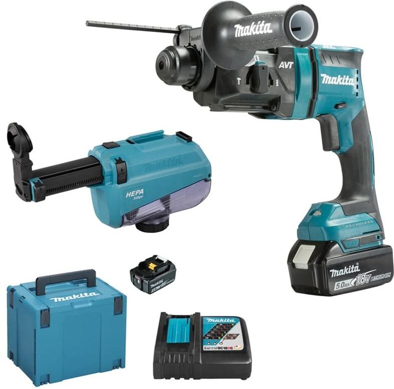 Makita - Akku Kombihammer DHR182RTWJ 18V Akkupacks Ladegerät Makpac Gr. 4