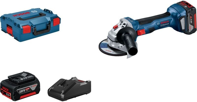 Bosch Akku-Winkelschleifer gws 18V-7 mit 2 x Akku gba 18V 4.0 Ah in l-boxx 136