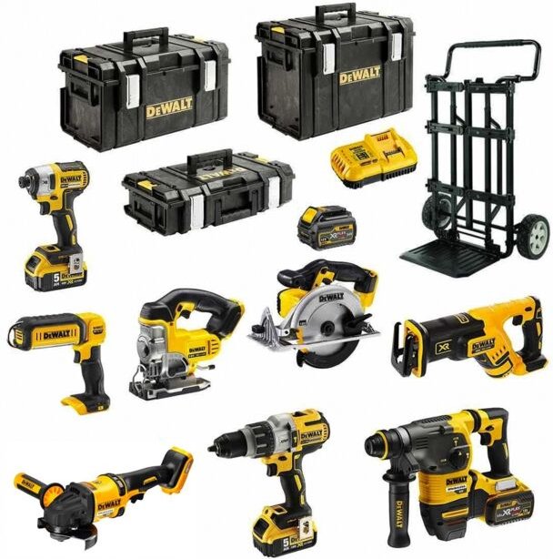 Dewalt - Kit DCK-FR834MP4 54V/18V (DCD996+DCG418+DCH333+DCS387+DCS391+ DCS331+DCL050+DCF887+2x5,0Ah+2x6,0Ah+DCB118+CADDY...