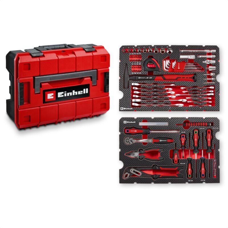 KWB - Original Einhell e-case 80-tlg. Werkzeugkoffer (Werkzeug-Set im robusten, stapelbaren Kunststoffkoffer als ideale ...