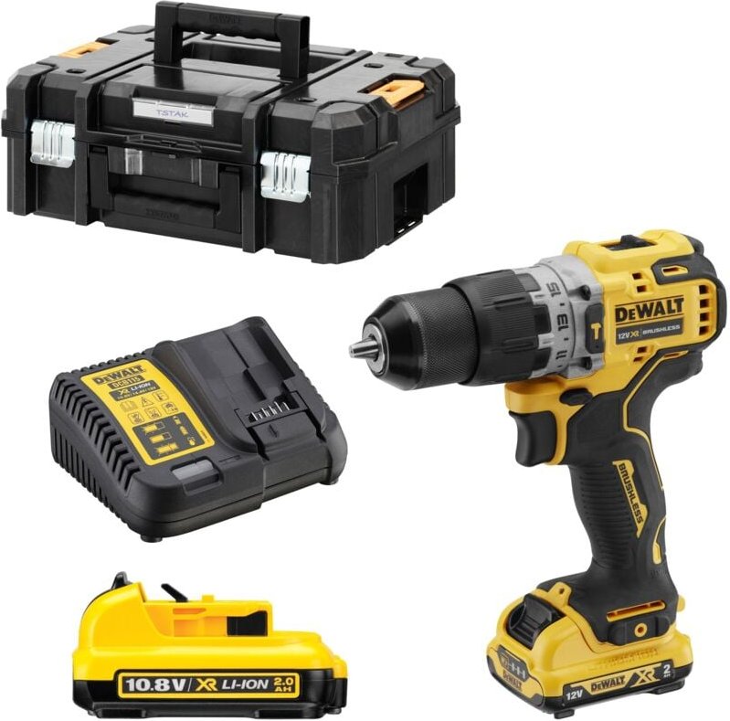 Thumbnail - Akku-Schlagbohrschrauber 12V DCD706D2 mit 2x 2,0 Ah Akku + Lader in tstak - Dewalt