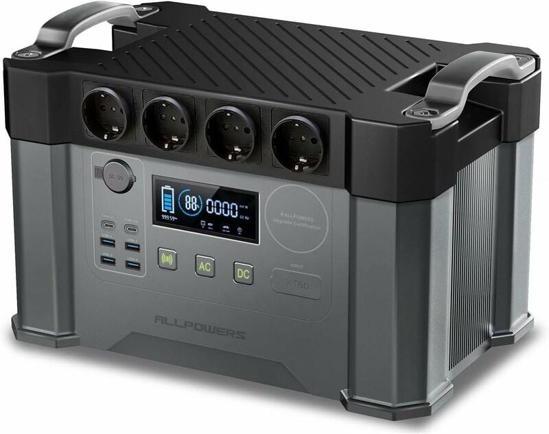 2400W (4000W Surge) Tragbarer Powerstation Wechselstromsteckdosen 1451Wh Akku mppt Solar Generator Mobiler Stromspeicher...