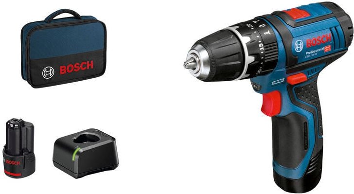 Akku-Schlagbohrschrauber gsb 12V-15 mit 2x 2,0 Ah Akku und Lader in Tasche - Bosch